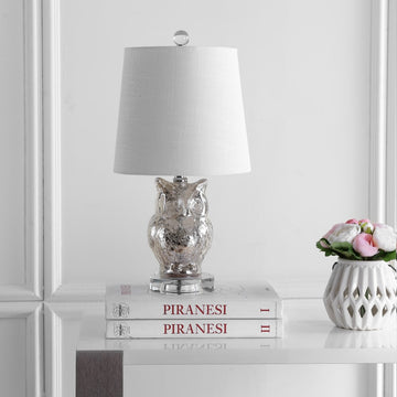 Night Owl 19" Glass/Crystal LED Table Lamp - JONATHAN Y